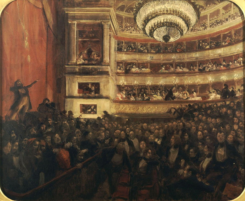 Audience Riot During Hernani by Hugo